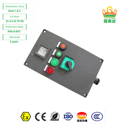 防火 制御ステーションパネル ボックス 完全プラスチック (GRP) IP66 220v 380V 10A