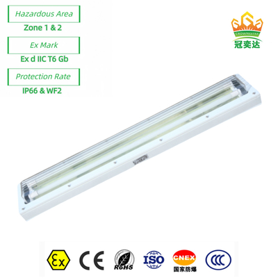 EX 防火LED線形?? 光灯 ATEX 全プラスチック付き ((GRP) ボディ 72ワット 100lm/w